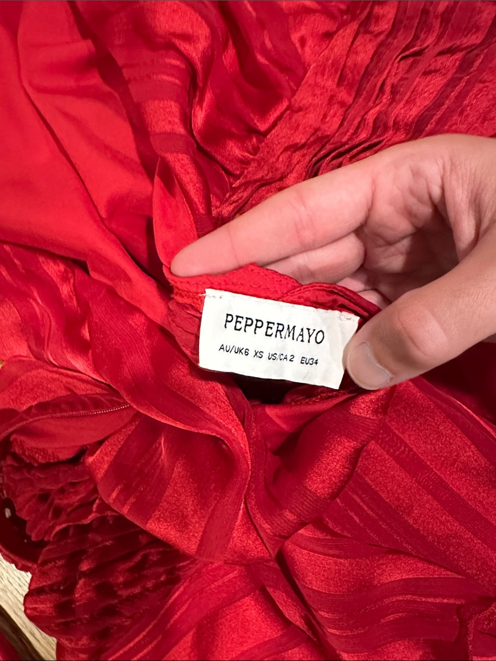 PEPPERMAYO Willow Chiffon Mini Dress - Red - Picture 5 of 5